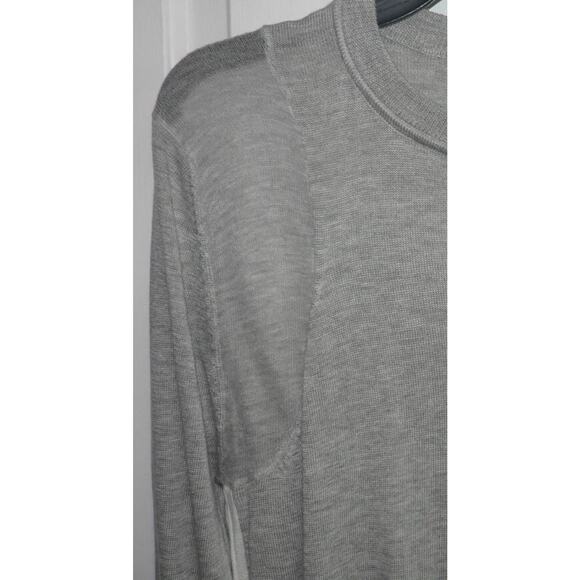 John + Jenn Womens Lightweight Inset Hi-Low Crewneck Sweater in Greyzing LG $110 - Picture 3 of 4